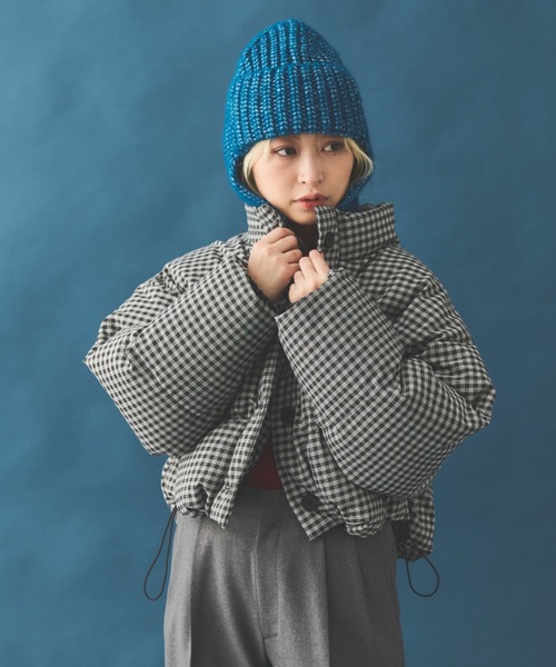 MERLOT（メルロー）の「チェックダウンジャケット（ダウンジャケット/コート・レディース・イエロー/ブラック・FREE）」の10枚目の写真