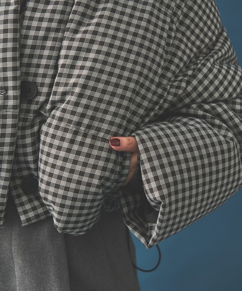 MERLOT（メルロー）の「チェックダウンジャケット（ダウンジャケット/コート・レディース・イエロー/ブラック・FREE）」の16枚目の写真