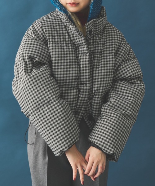 MERLOT（メルロー）の「チェックダウンジャケット（ダウンジャケット/コート・レディース・イエロー/ブラック・FREE）」の9枚目の写真