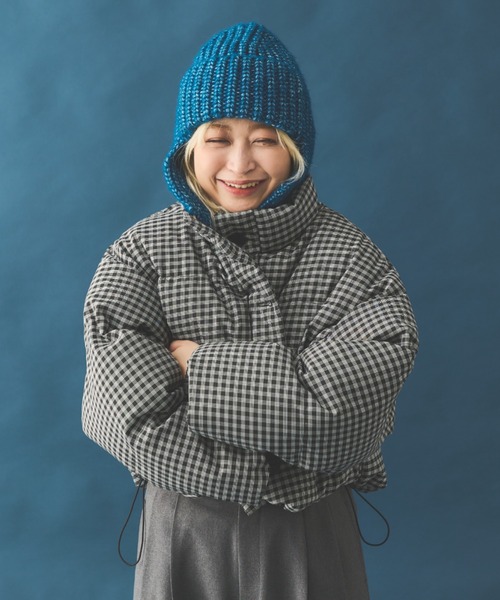 MERLOT（メルロー）の「チェックダウンジャケット（ダウンジャケット/コート・レディース・イエロー/ブラック・FREE）」の8枚目の写真