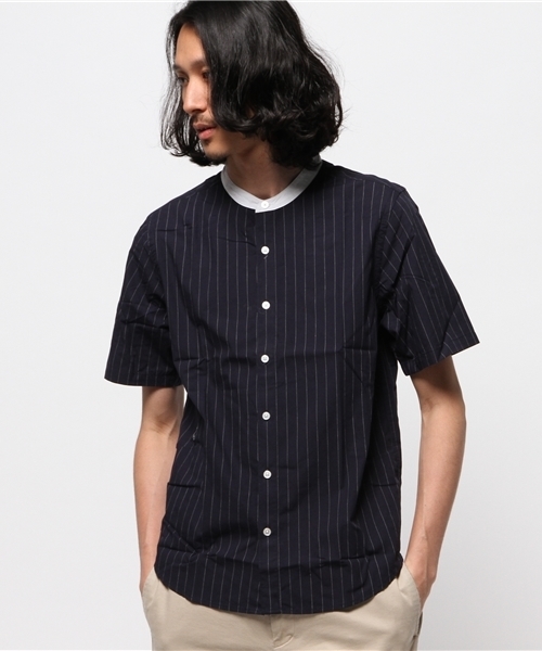 WEGO（ウィゴー）の「WEGO/バンドカラーシャツ（シャツ/ブラウス・メンズ・ネイビー/ブルー系その他/ホワイト系その他/ホワイト・LARGE/MEDIUM）」の18枚目の写真