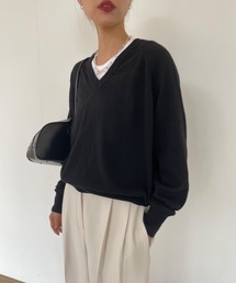 Didot.showroom | ウールブレンド ルーズ Vネック ニット(ニット/セーター)