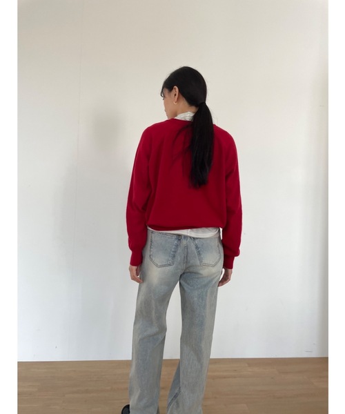 Didot.showroom（ディドット ショールーム）の「ウールブレンド ルーズ Vネック ニット（ニット/セーター・レディース・レッド/オートミール/パープル/グレー/ベビーピンク/ブラック/ラベンダー・FREE）」の19枚目の写真