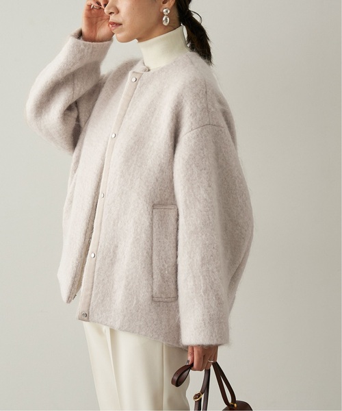 シャギークルーネックショートコート　VERMEIL par iena VERMEIL par iena（ヴェルメイユパーイエナ）の「シャギークルーネック