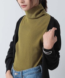 ウォッシャブルタートルネックリブニット