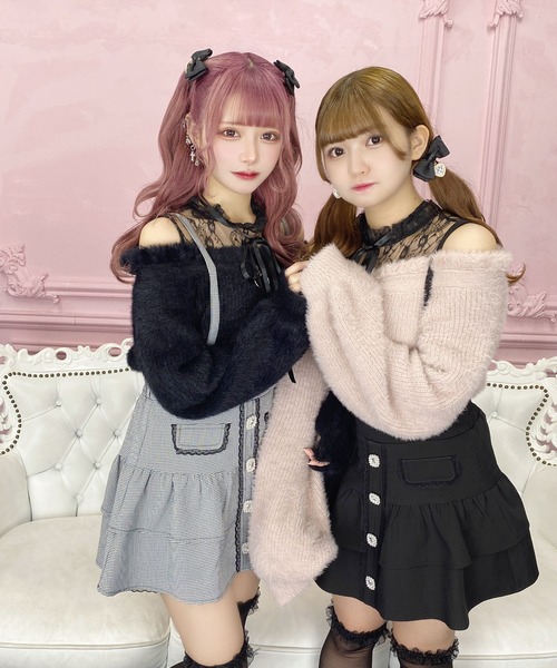 トップス maaa MA*RS（アメーバーマーズ）の「肩開きシャギーニットトップス