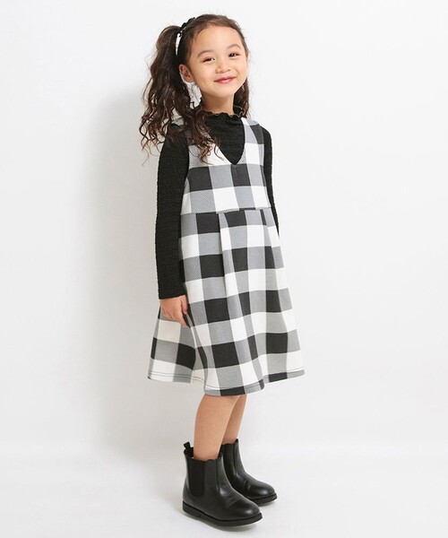 BRANSHES(ブランシェス)の「ポンチジャンパースカート(スカート・キッズ・ブラック/レッド/カラフル・90/110/130/120/100/150/140)」の3枚目の写真