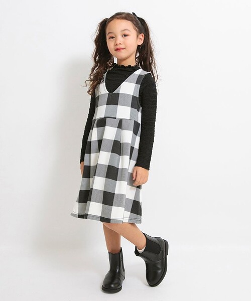 BRANSHES(ブランシェス)の「ポンチジャンパースカート(スカート・キッズ・ブラック/レッド/カラフル・90/110/130/120/100/150/140)」の4枚目の写真