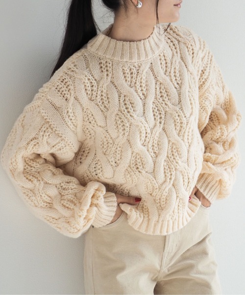 cepo（セポ）の「モックネックケーブルニット（ニット/セーター）」 - WEAR