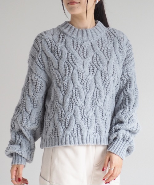 cepo（セポ）の「モックネックケーブルニット（ニット/セーター）」 - WEAR