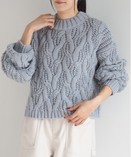 cepo（セポ）の「モックネックケーブルニット（ニット/セーター）」 - WEAR