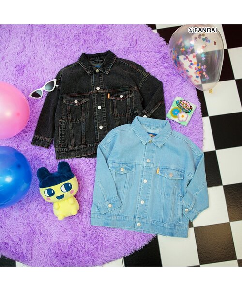 algy（アルジー）の「【たまごっち】DENIMジャケット（デニムジャケット・キッズ・サックスブルー/ブラック・130/90/140/160/120/150/110/100）」の13枚目の写真