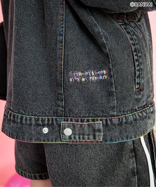 algy（アルジー）の「【たまごっち】DENIMジャケット（デニムジャケット・キッズ・サックスブルー/ブラック・130/90/140/160/120/150/110/100）」の4枚目の写真