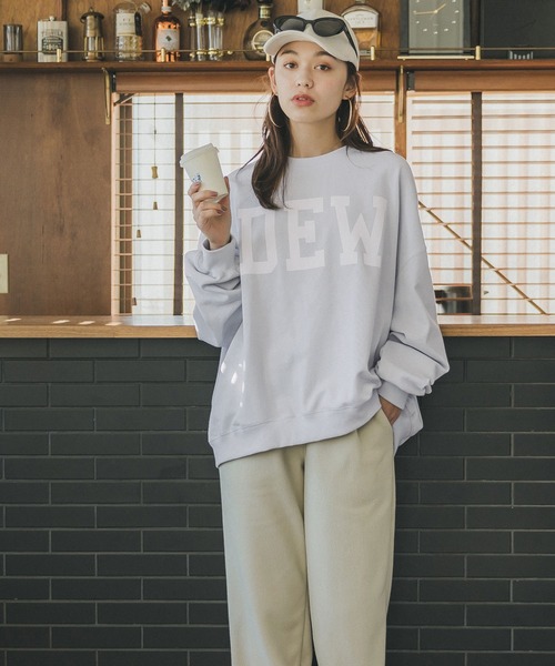 coca(coca)(コカ)の「厚手ヘビーウェイト裏毛ロゴプリントスウェット(スウェット・レディース・ホワイト/ライトグレー/ライトブルー/ベージュ・M/L)」の11枚目の写真