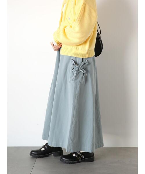 ehka sopo（エヘカソポ）の「リボンギャザースカート（スカート・レディース・ベージュ/ブラック/ミント・F）」の4枚目の写真