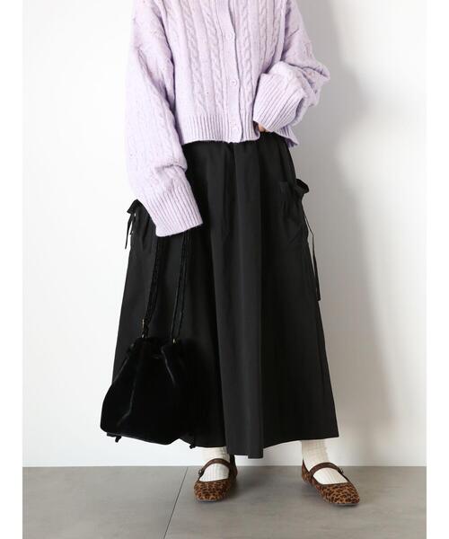 ehka sopo（エヘカソポ）の「リボンギャザースカート（スカート・レディース・ベージュ/ブラック/ミント・F）」の5枚目の写真