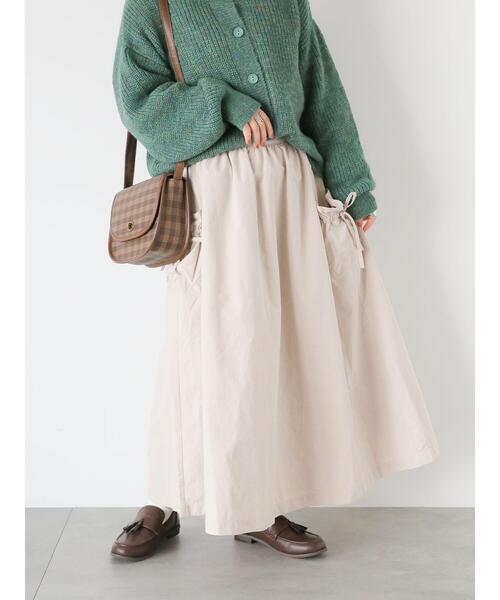 ehka sopo（エヘカソポ）の「リボンギャザースカート（スカート・レディース・ベージュ/ブラック/ミント・F）」の7枚目の写真