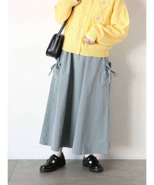 ehka sopo（エヘカソポ）の「リボンギャザースカート（スカート・レディース・ベージュ/ブラック/ミント・F）」の10枚目の写真