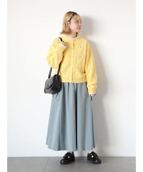 ehka sopo（エヘカソポ）の「リボンギャザースカート（スカート・レディース・ベージュ/ブラック/ミント・F）」の11枚目の写真