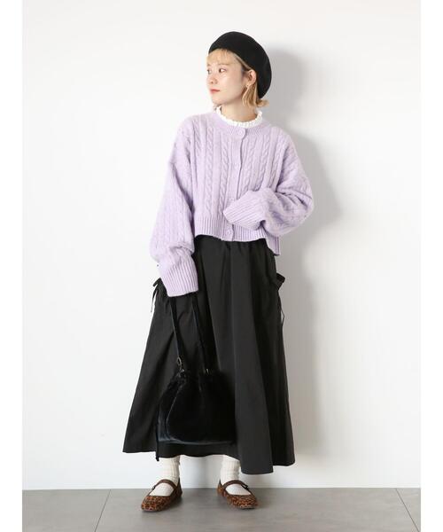 ehka sopo（エヘカソポ）の「リボンギャザースカート（スカート・レディース・ベージュ/ブラック/ミント・F）」の12枚目の写真