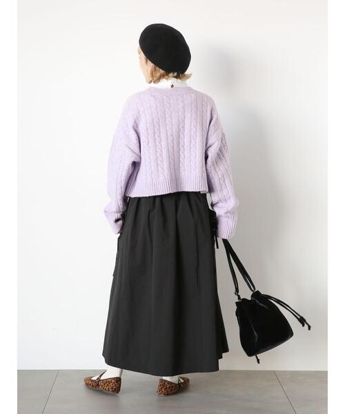 ehka sopo（エヘカソポ）の「リボンギャザースカート（スカート・レディース・ベージュ/ブラック/ミント・F）」の13枚目の写真