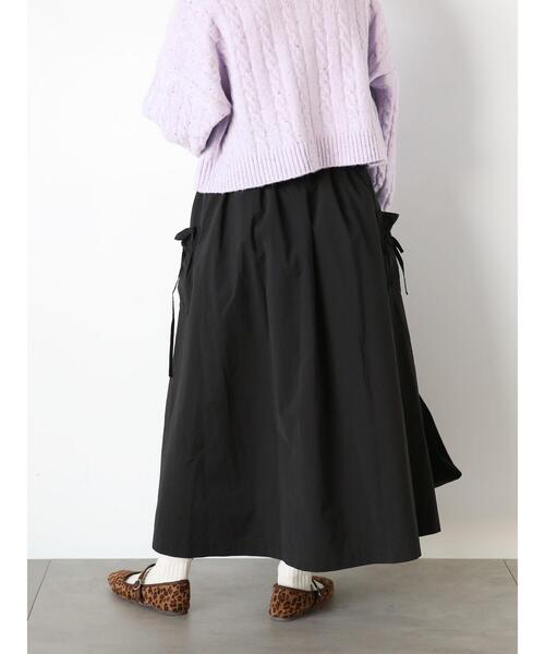 ehka sopo（エヘカソポ）の「リボンギャザースカート（スカート・レディース・ベージュ/ブラック/ミント・F）」の14枚目の写真