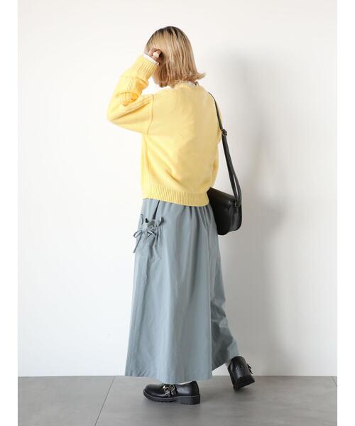 ehka sopo（エヘカソポ）の「リボンギャザースカート（スカート・レディース・ベージュ/ブラック/ミント・F）」の15枚目の写真