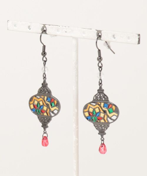 チャイハネ（チャイハネ）の「【チャイハネ】トルランプピアス（ピアス（両耳用）・レディース・ブルー/オレンジ/パープル/グリーン/ホワイト・FREE）」の5枚目の写真