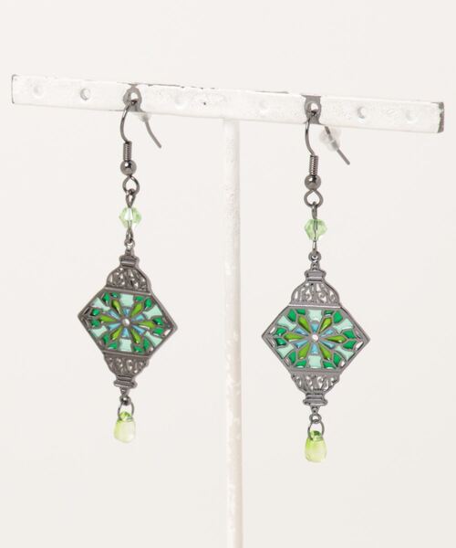 チャイハネ（チャイハネ）の「【チャイハネ】トルランプピアス（ピアス（両耳用）・レディース・ブルー/オレンジ/パープル/グリーン/ホワイト・FREE）」の3枚目の写真