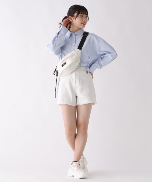 repipi armario（レピピ アルマリオ）の「ドロストショートシャツ（シャツ/ブラウス・キッズ・ホワイト/ブルー系その他/ブルー系その他2・SMALL/LARGE/MEDIUM）」の5枚目の写真