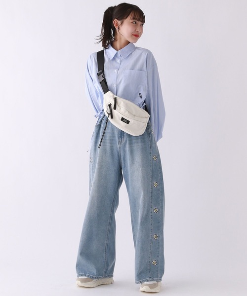 repipi armario（レピピ アルマリオ）の「ドロストショートシャツ（シャツ/ブラウス・キッズ・ホワイト/ブルー系その他/ブルー系その他2・SMALL/LARGE/MEDIUM）」の6枚目の写真