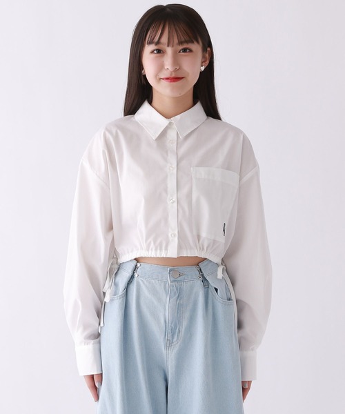 repipi armario（レピピ アルマリオ）の「ドロストショートシャツ（シャツ/ブラウス・キッズ・ホワイト/ブルー系その他/ブルー系その他2・SMALL/LARGE/MEDIUM）」の7枚目の写真