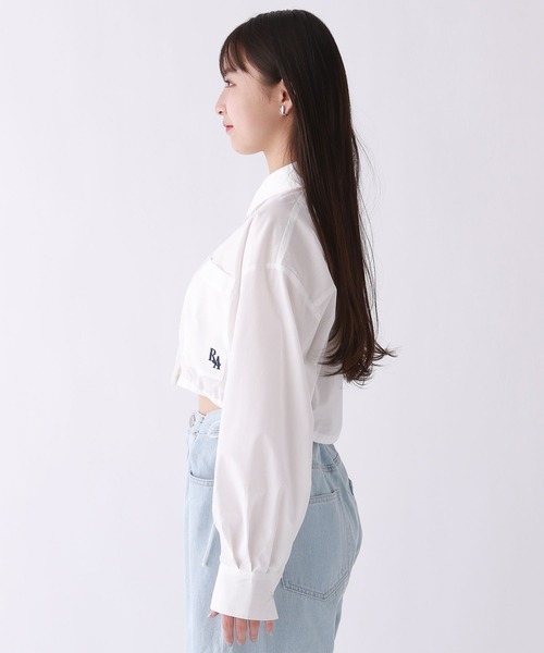 repipi armario（レピピ アルマリオ）の「ドロストショートシャツ（シャツ/ブラウス・キッズ・ホワイト/ブルー系その他/ブルー系その他2・SMALL/LARGE/MEDIUM）」の8枚目の写真