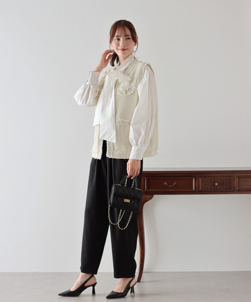 BLUEEAST（ブルーイースト）の「ツイードフリンジベスト（ベスト・レディース・アイボリー/ブラック・MEDIUM）」の10枚目の写真