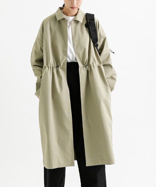 EKAL（エカル）の「撥水ステンカラーコート（ステンカラーコート・レディース・カーキ系/チャコール・ONE SIZE）」の2枚目の写真