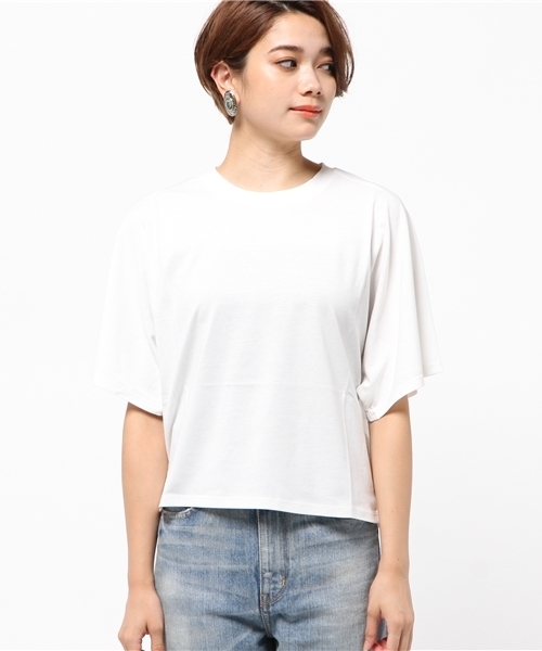 AZUL by moussy(アズールバイマウジー)の「綿モダールSUN天竺キモノスリーブPO(Tシャツ/カットソー・レディース・オフホワイト/ライトベージュ/ブラック/ネイビー・MEDIUM/LARGE/SMALL)」の9枚目の写真