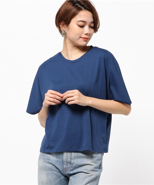 AZUL by moussy(アズールバイマウジー)の「綿モダールSUN天竺キモノスリーブPO(Tシャツ/カットソー・レディース・オフホワイト/ライトベージュ/ブラック/ネイビー・MEDIUM/LARGE/SMALL)」の16枚目の写真