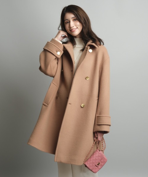 ジャスグリッティー ファーポケットミディコート グレージュ コート