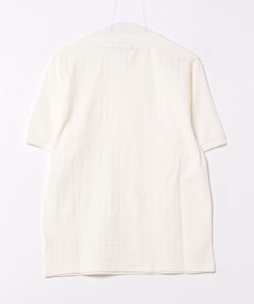 UNION STATION（ユニオンステーション）の「リンクスジャガードグレンチェック柄T（Tシャツ/カットソー・メンズ・ライトブルー/ホワイト/ネイビー・LL/L/M/S）」の4枚目の写真