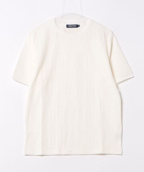 UNION STATION（ユニオンステーション）の「リンクスジャガードグレンチェック柄T（Tシャツ/カットソー・メンズ・ライトブルー/ホワイト/ネイビー・LL/L/M/S）」の14枚目の写真