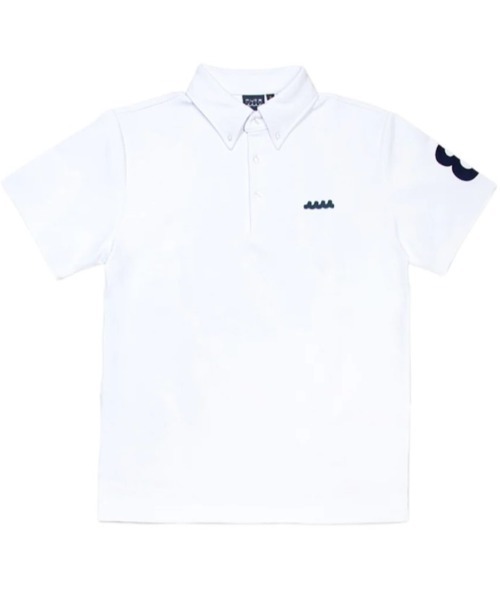 muta marine golf（ムータマリン ゴルフ）の「BACK 5LINE ボンディングポロシャツ（ポロシャツ・メンズ・ブラック/ホワイト・6/0/5/4）」の2枚目の写真