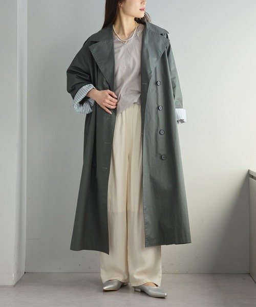 PUAL CE CIN（ピュアルセシン）の「タイプライタースキッパーブラウス（シャツ/ブラウス・レディース・グレイッシュベージュ/オフホワイト・FREE）」の14枚目の写真