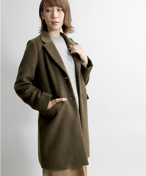 WEGO(ウィゴー)の「WEGO/チェスターコート(チェスターコート・レディース・ブラック/グレー/カーキ/ネイビー/キャメル・MEDIUM/LARGE)」の3枚目の写真