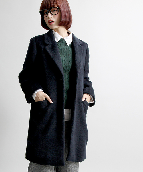 WEGO(ウィゴー)の「WEGO/チェスターコート(チェスターコート・レディース・ブラック/グレー/カーキ/ネイビー/キャメル・MEDIUM/LARGE)」の21枚目の写真