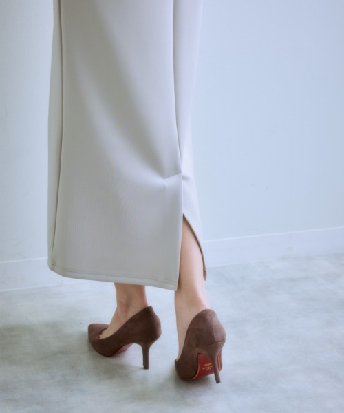 7days Life Styling(セブンデイズライフスタイリング)の「後パールビジューワンピース(きれいめダンボール素材)(ワンピース・レディース・グレイッシュベージュ/ブラック・S/M/L/LL)」の15枚目の写真