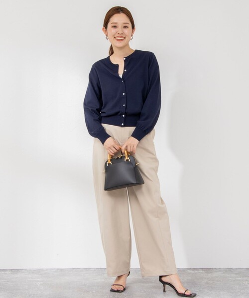 NOLLEY’S(ノーリーズ)の「コットンクルーネックカーディガン(カーディガン/ボレロ・レディース・ブルー/イエロー/シルバー/ネイビー・38/36)」の21枚目の写真