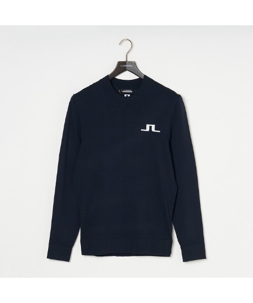 【新品】リンドバーグJ.LINDEBERG/セーター・ブルー【定価25300円】 セール】【J.LINDEBERG/GOLF】JLロゴクルーネックセーター（ニット