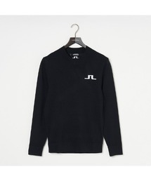 サイズ：L J.LINDEBERG ジェイリンドバーグ  ウール混 切替 ニット ジップジャケット 総柄 ブラック系 [240101432898] ゴルフウェア メンズ ストスト J.LINDEBERG】ジェイ・リンドバーグ メンズゴルフウェア
