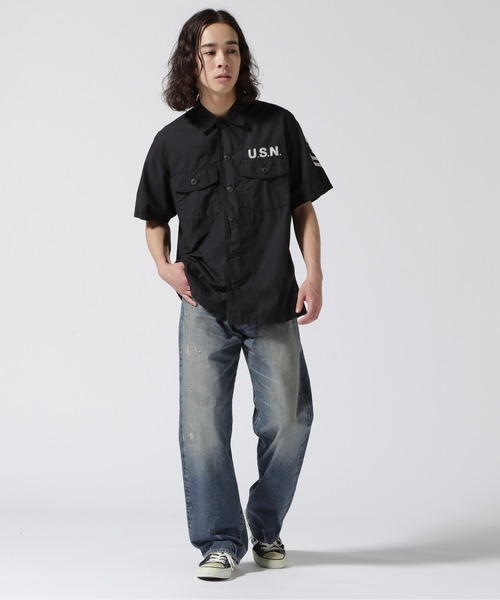 AVIREX（アヴィレックス）の「NAVAL FATIGUE SHIRT / ネイバル ファティーグ シャツ / AVIREX / アヴィレックス（シャツ/ブラウス・メンズ・アイボリー/オリーブ/ネイビー・MEDIUM/LARGE/X-LARGE/XX-LARGE/M/L/2XL/XL）」の18枚目の写真