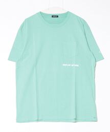 REPLAY 売れ筋商品|||リプレイ Tシャツ トップス レディース T-shirts Green REPLAY MOTORCYCLE ガーメントダイ ロゴプリントTシャツ｜REPLAY